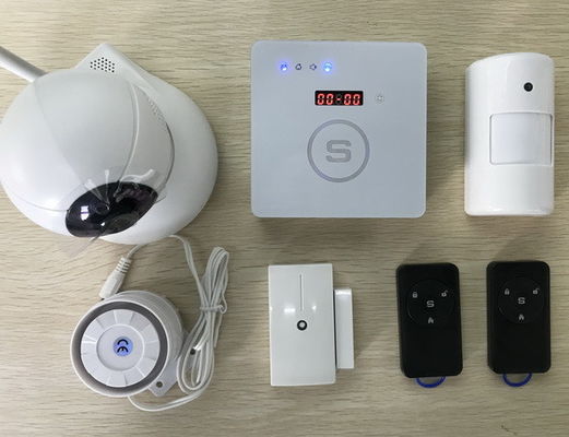 China Emergency Button Gsm Alarm Panel , Smoke Detector Home Burglar System supplier